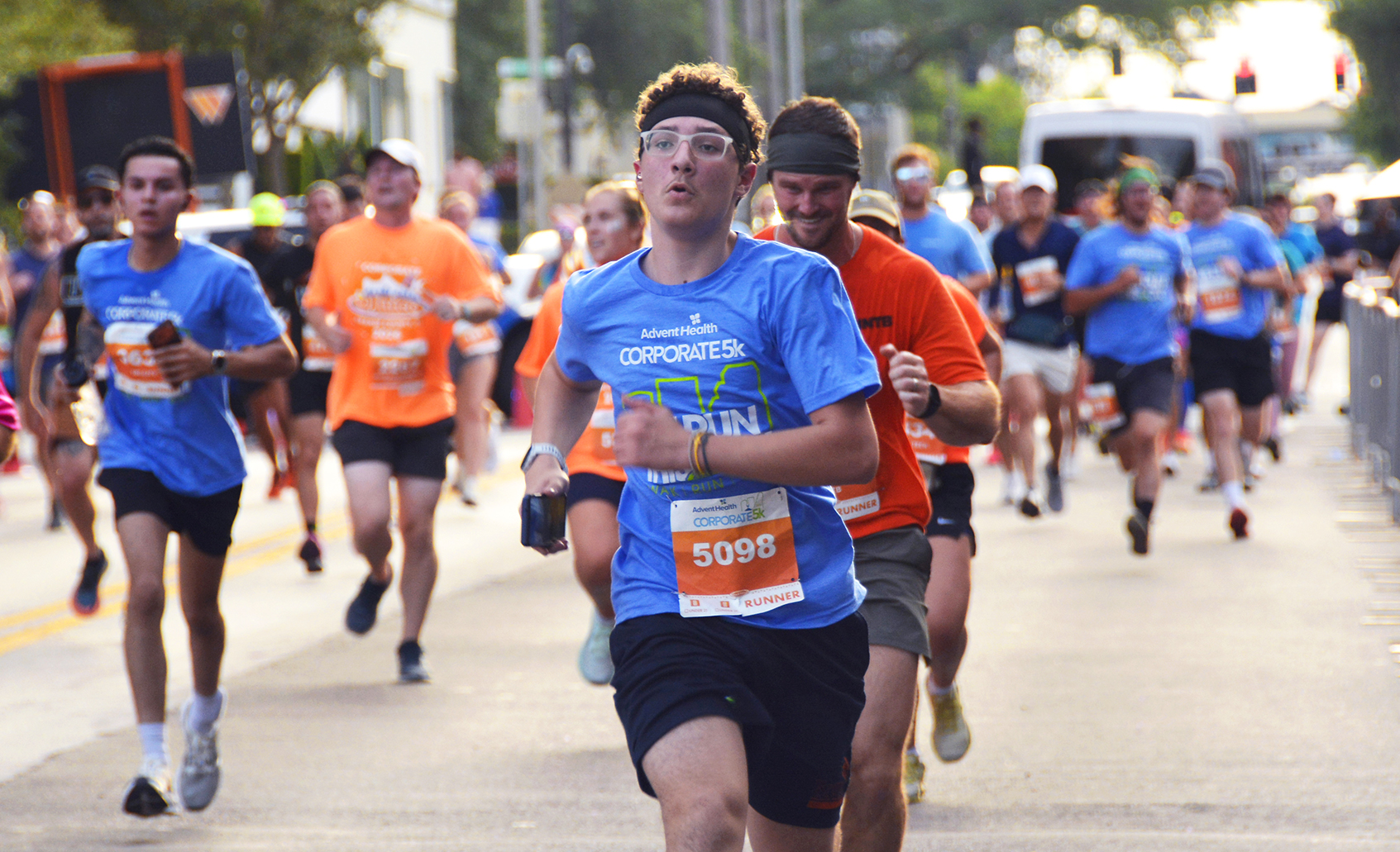 Runners on the course at the AdventHealth Corporate 5K